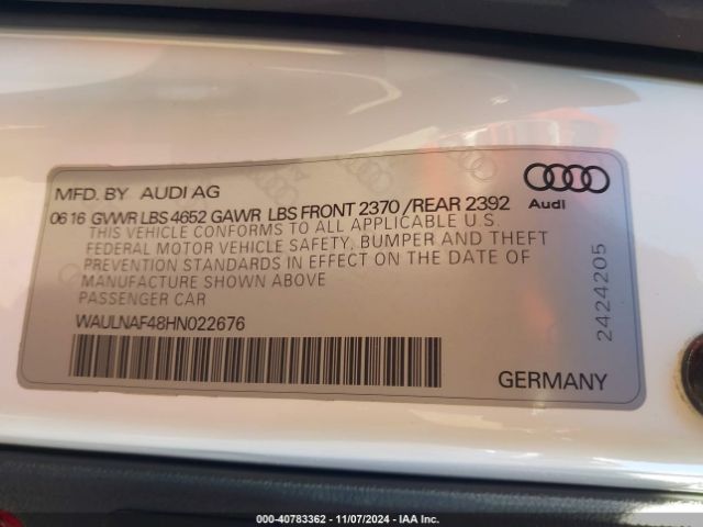 Photo 8 VIN: WAULNAF48HN022676 - AUDI A4 