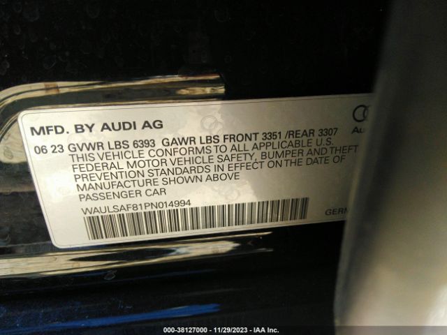 Photo 8 VIN: WAULSAF81PN014994 - AUDI S8 