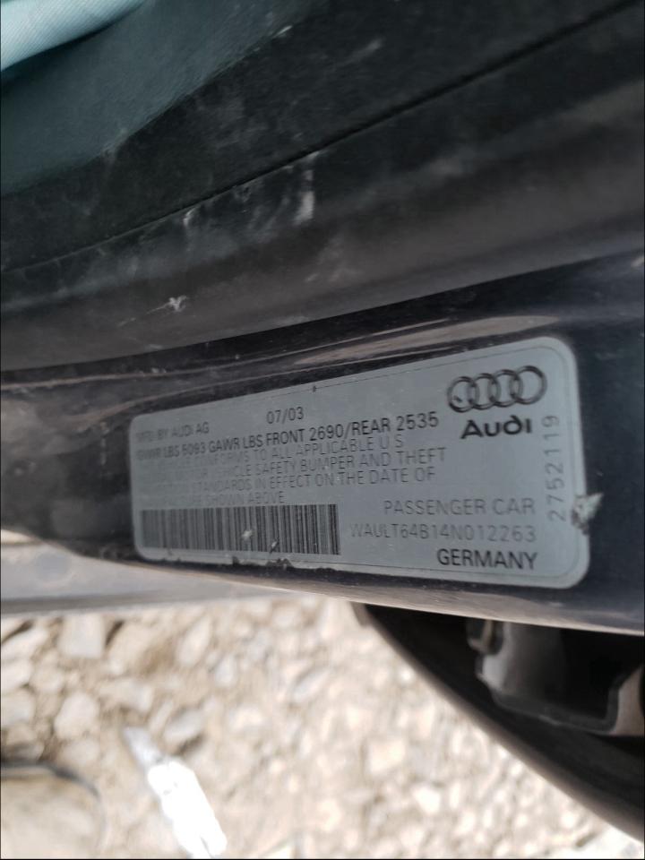 Photo 9 VIN: WAULT64B14N012263 - AUDI A6 3.0 QUA 