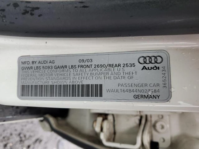 Photo 11 VIN: WAULT64B44N027484 - AUDI A6 3.0 QUA 