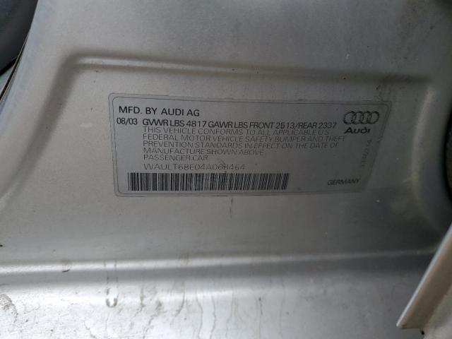 Photo 11 VIN: WAULT68E04A068464 - AUDI A4 3.0 QUA 