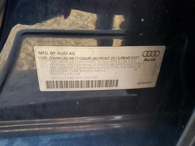 Photo 12 VIN: WAULT68E34A145795 - AUDI A4 3.0 QUA 