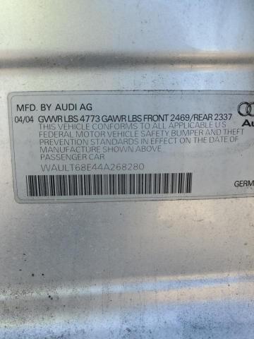 Photo 12 VIN: WAULT68E44A268280 - AUDI A4 3.0 QUA 