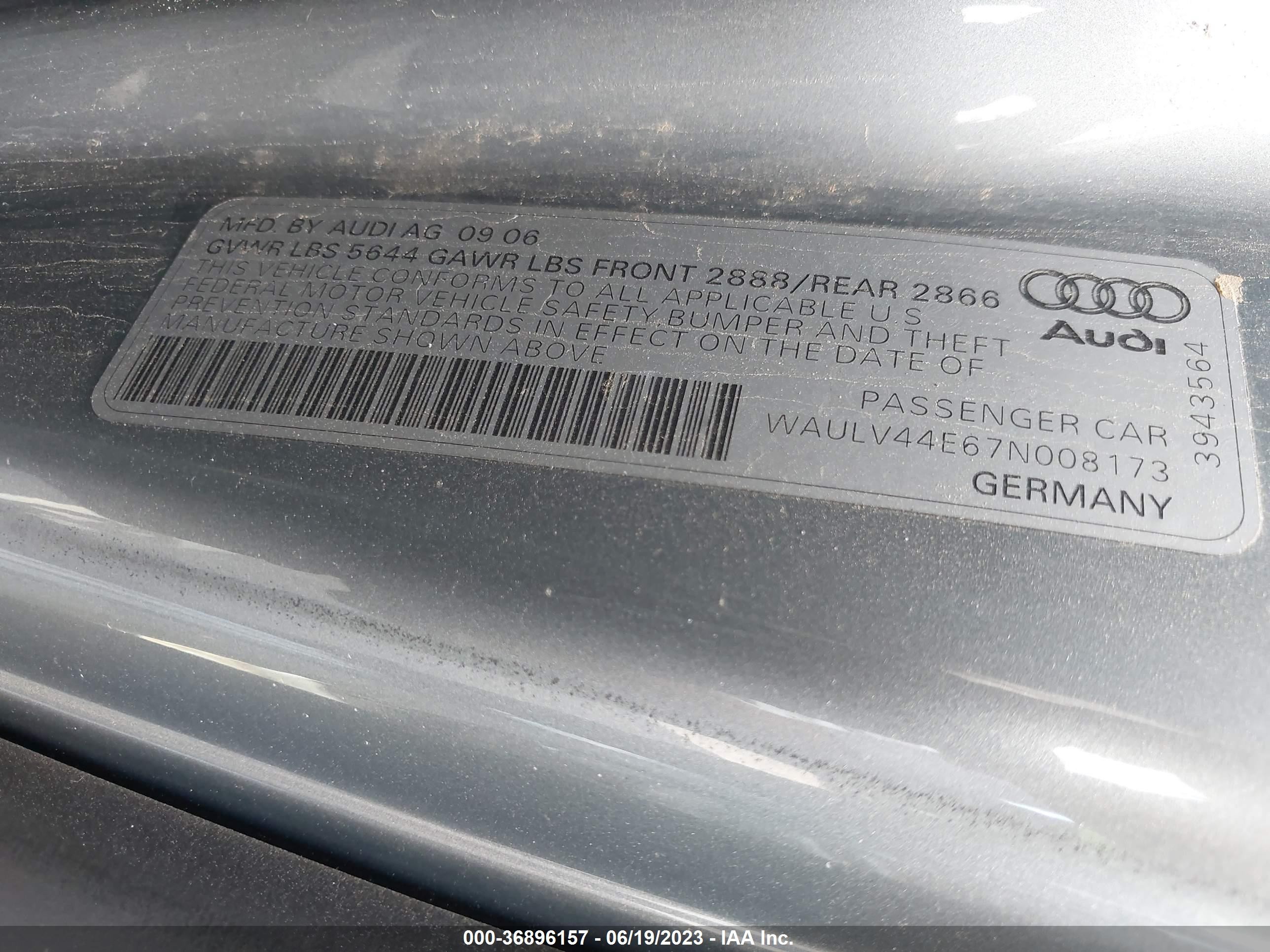 Photo 8 VIN: WAULV44E67N008173 - AUDI A8 