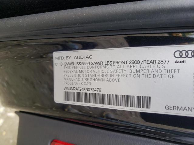 Photo 9 VIN: WAUM2AF24KN072476 - AUDI A6 PRESTIG 