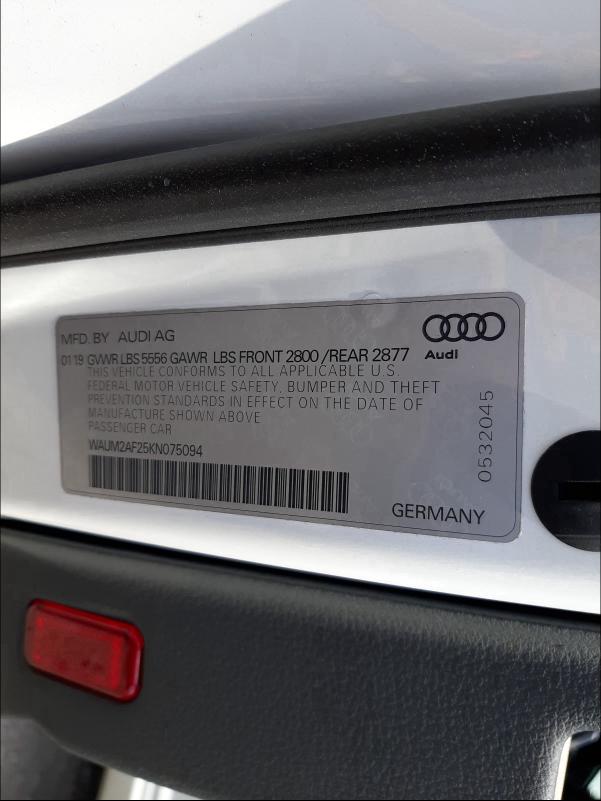 Photo 9 VIN: WAUM2AF25KN075094 - AUDI A6 PRESTIG 