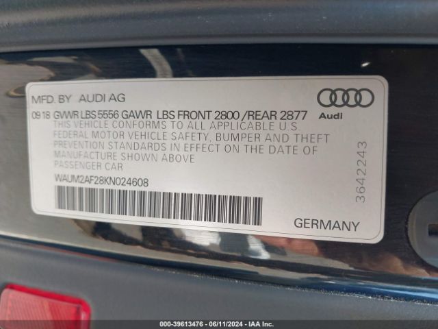 Photo 8 VIN: WAUM2AF28KN024608 - AUDI A6 