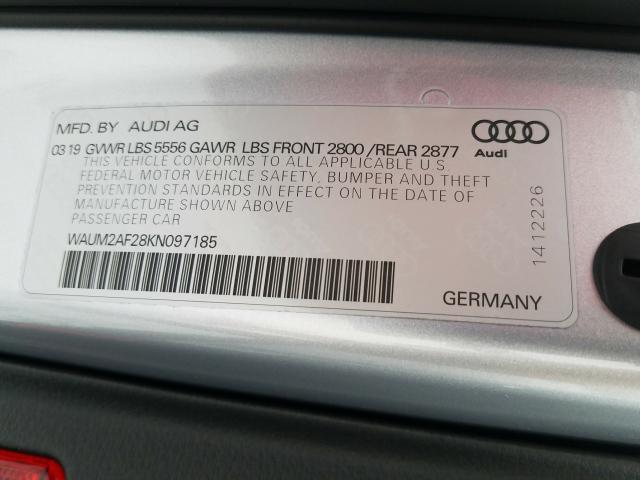 Photo 9 VIN: WAUM2AF28KN097185 - AUDI A6 PRESTIG 