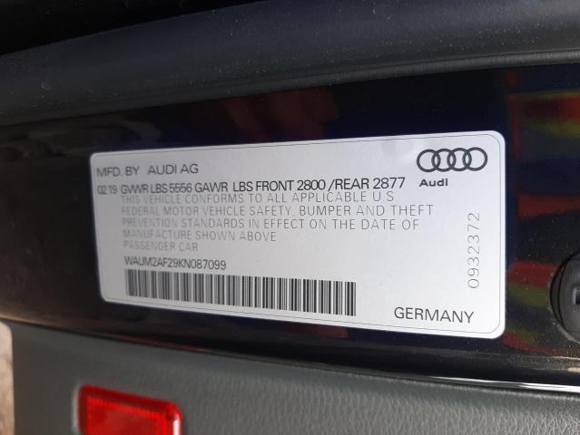 Photo 9 VIN: WAUM2AF29KN087099 - AUDI A6 PRESTIG 