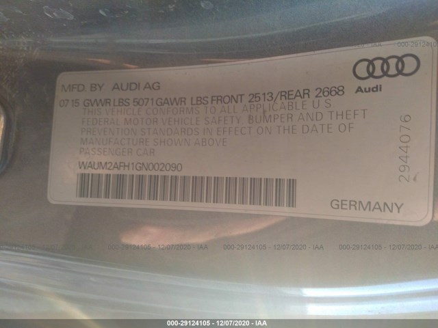 Photo 8 VIN: WAUM2AFH1GN002090 - AUDI A5 