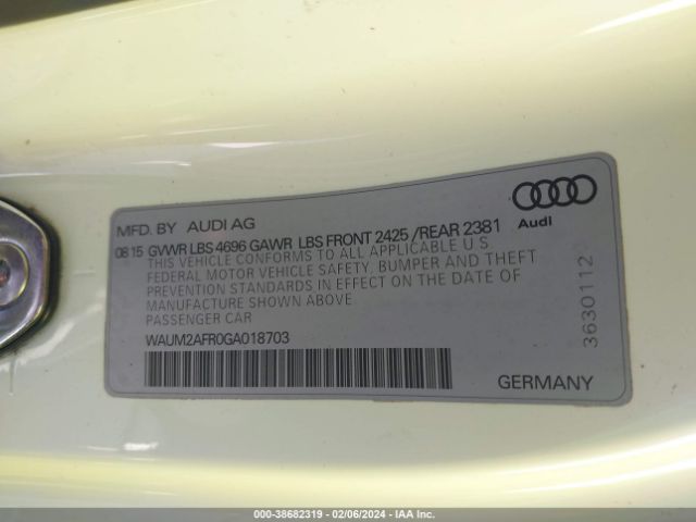 Photo 8 VIN: WAUM2AFR0GA018703 - AUDI A5 