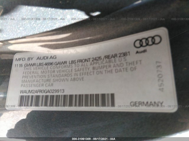 Photo 8 VIN: WAUM2AFR0GA029913 - AUDI A5 