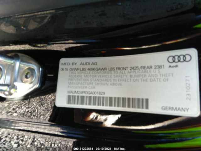 Photo 8 VIN: WAUM2AFR3GA001829 - AUDI A5 