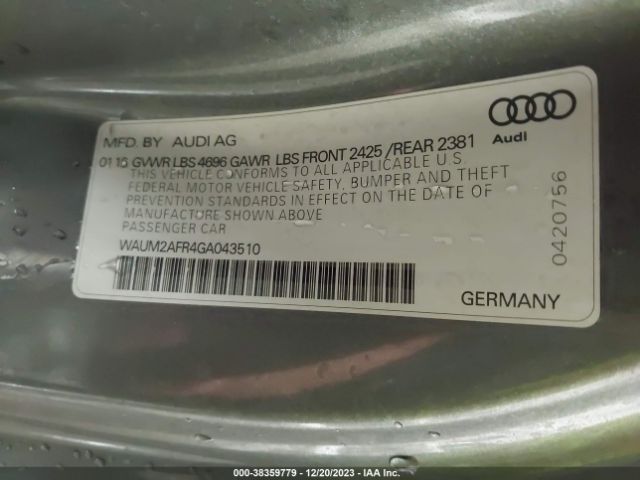 Photo 8 VIN: WAUM2AFR4GA043510 - AUDI A5 