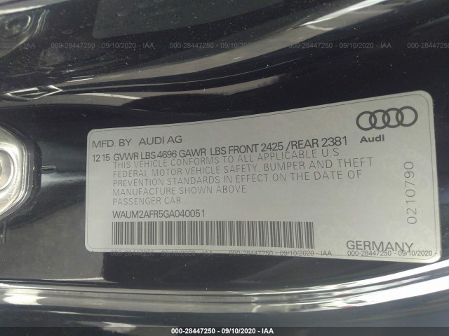 Photo 8 VIN: WAUM2AFR5GA040051 - AUDI A5 