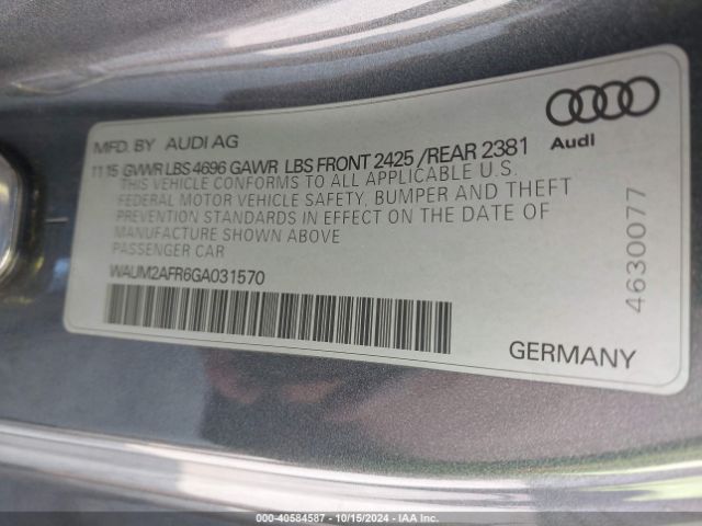 Photo 8 VIN: WAUM2AFR6GA031570 - AUDI A5 