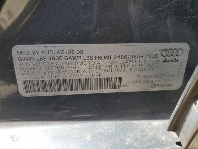 Photo 11 VIN: WAUMF78K39N019217 - AUDI A4 