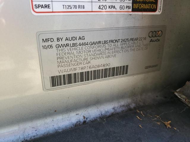 Photo 12 VIN: WAUMF78P16A084890 - AUDI A3 