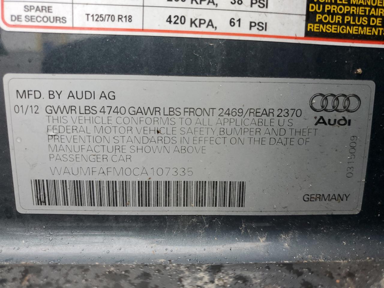 Photo 11 VIN: WAUMFAFM0CA107335 - AUDI A3 