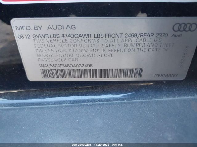 Photo 8 VIN: WAUMFAFM6DA032495 - AUDI A3 