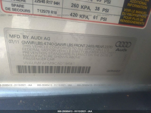 Photo 8 VIN: WAUMFAFM9CA019481 - AUDI A3 