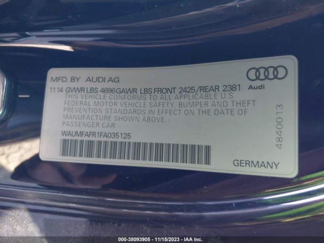 Photo 8 VIN: WAUMFAFR1FA035125 - AUDI A5 