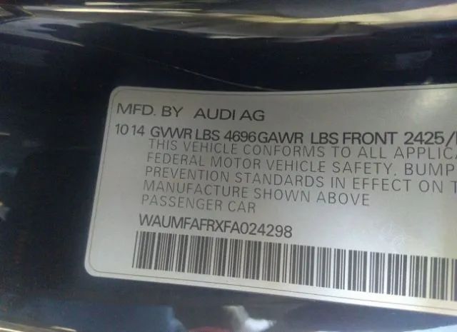 Photo 8 VIN: WAUMFAFRXFA024298 - AUDI A5 