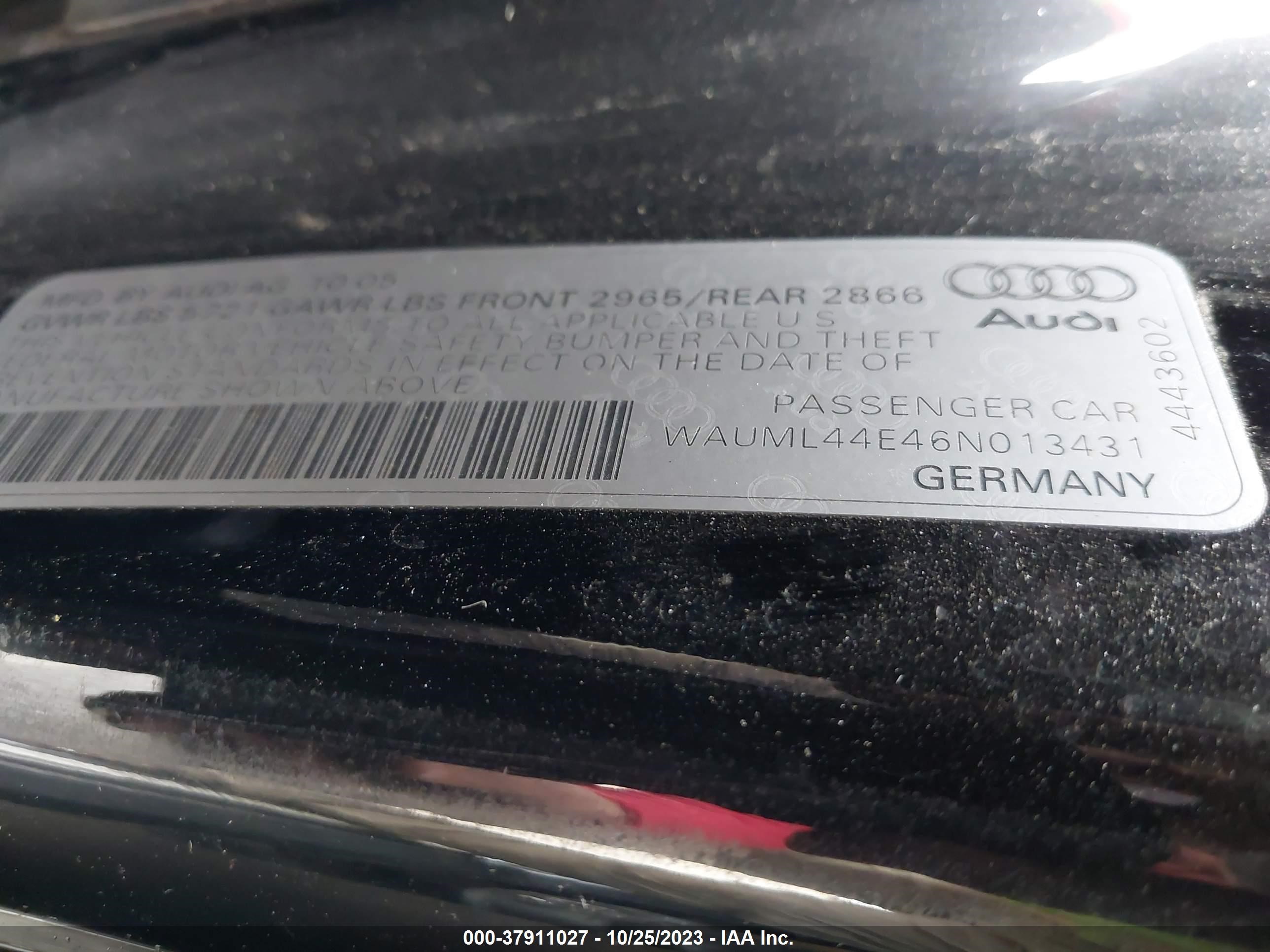 Photo 8 VIN: WAUML44E46N013431 - AUDI A8 