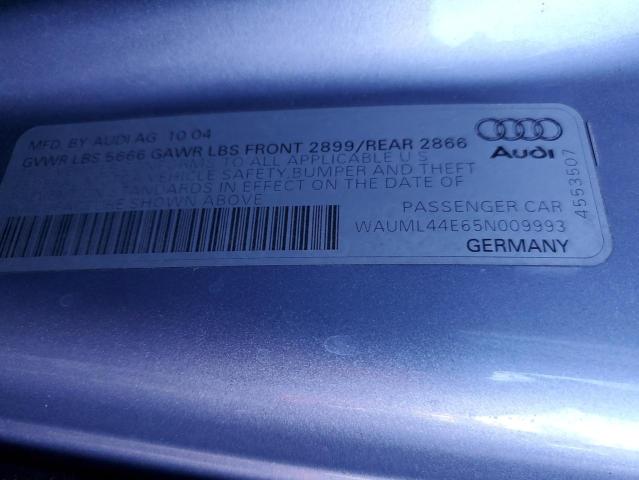 Photo 11 VIN: WAUML44E65N009993 - AUDI A8 