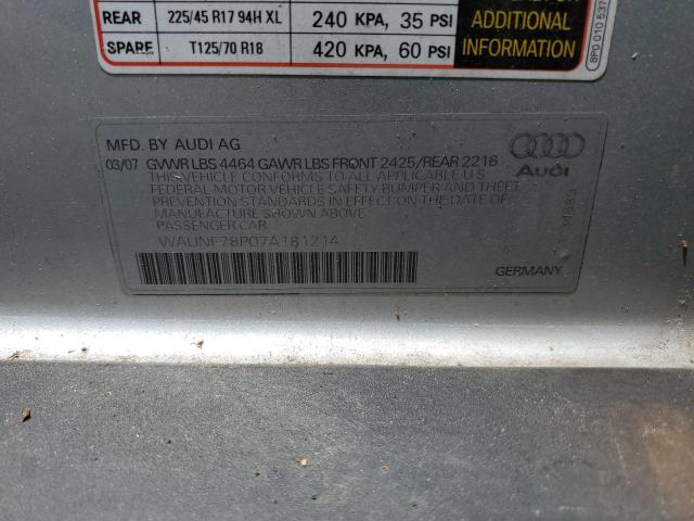 Photo 11 VIN: WAUNF78P07A181214 - AUDI A3 