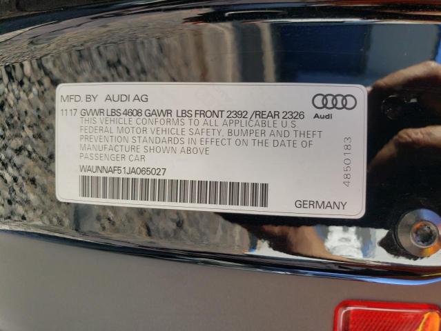 Photo 12 VIN: WAUNNAF51JA065027 - AUDI A5 PREMIUM 