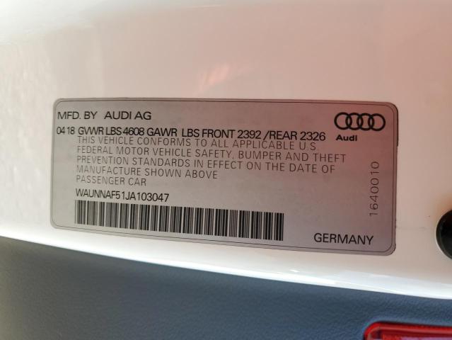 Photo 12 VIN: WAUNNAF51JA103047 - AUDI A5 PREMIUM 