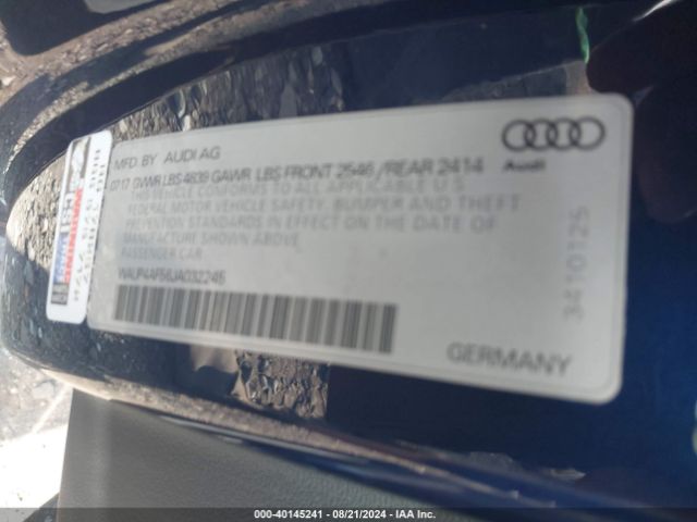 Photo 8 VIN: WAUP4AF56JA032245 - AUDI S5 