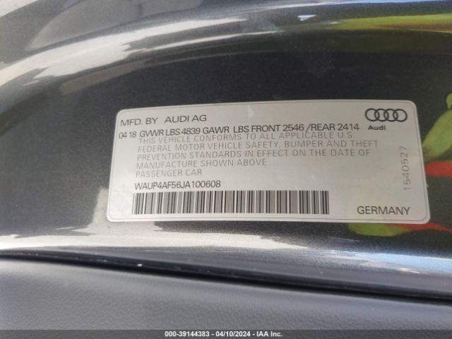 Photo 8 VIN: WAUP4AF56JA100608 - AUDI S5 