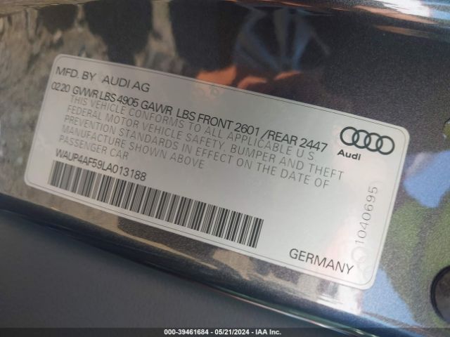 Photo 8 VIN: WAUP4AF59LA013188 - AUDI S5 