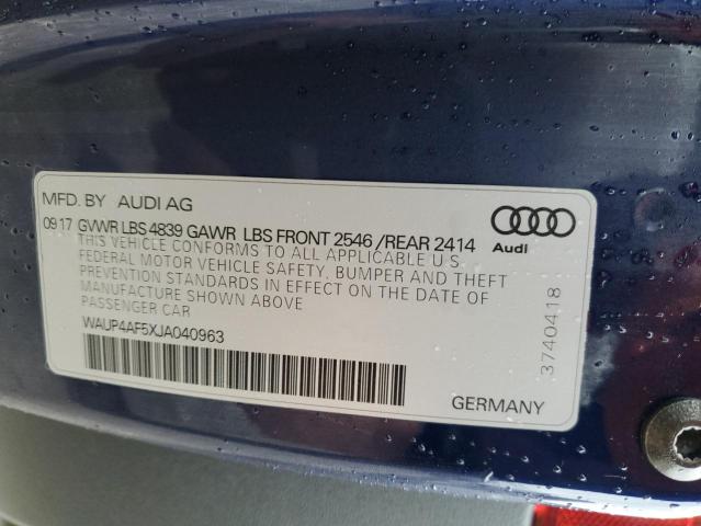 Photo 12 VIN: WAUP4AF5XJA040963 - AUDI S5 PREMIUM 