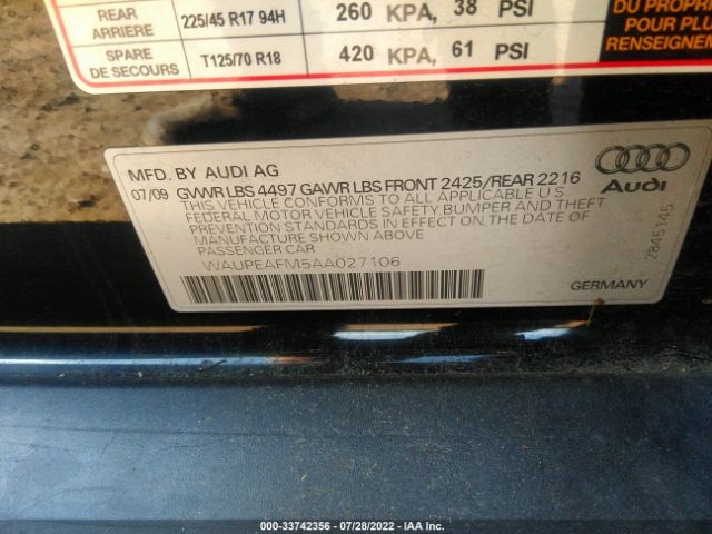 Photo 8 VIN: WAUPEAFM5AA027106 - AUDI A3 