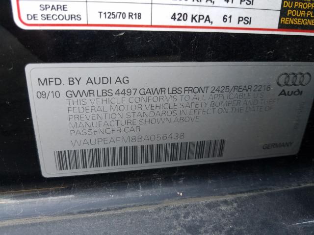 Photo 9 VIN: WAUPEAFM8BA056438 - AUDI A3 PREMIUM 