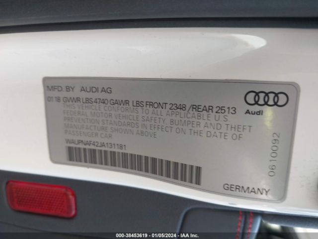 Photo 8 VIN: WAUPNAF42JA131181 - AUDI A4 