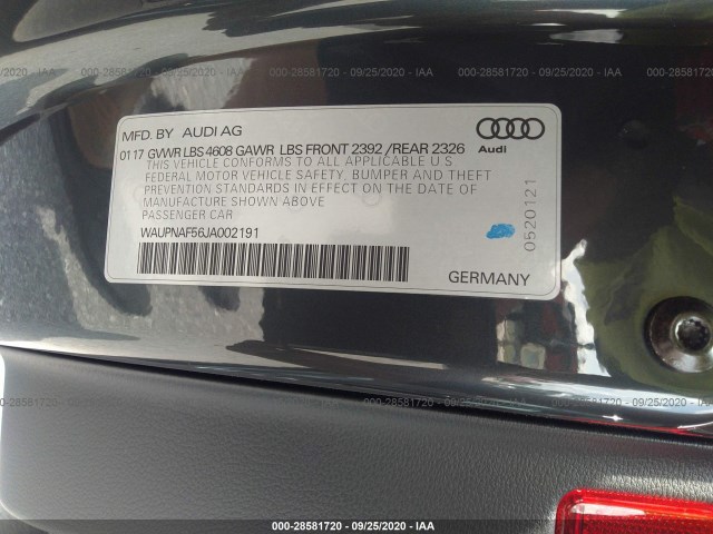 Photo 8 VIN: WAUPNAF56JA002191 - AUDI A5 COUPE 