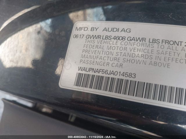 Photo 8 VIN: WAUPNAF56JA014583 - AUDI A5 