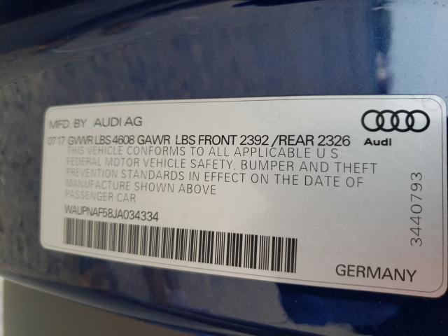 Photo 9 VIN: WAUPNAF58JA034334 - AUDI A5 PREMIUM 