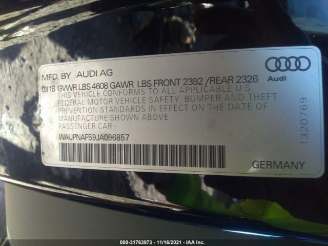 Photo 8 VIN: WAUPNAF59JA096857 - AUDI A5 COUPE 