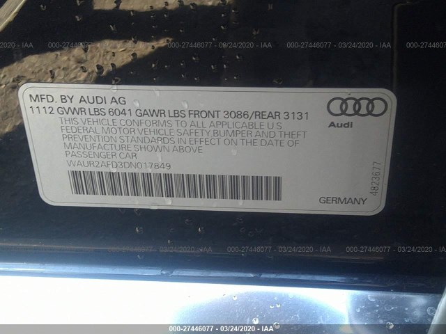 Photo 8 VIN: WAUR2AFD3DN017849 - AUDI A8 L 