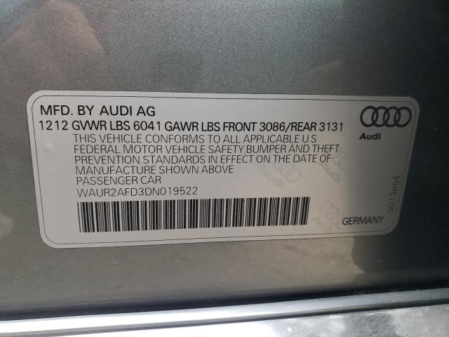 Photo 9 VIN: WAUR2AFD3DN019522 - AUDI A8 L QUATT 