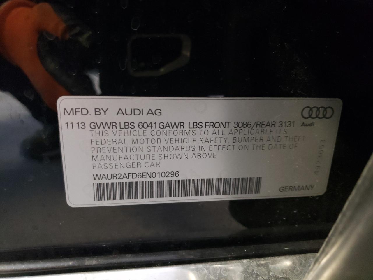 Photo 11 VIN: WAUR2AFD6EN010296 - AUDI A8 