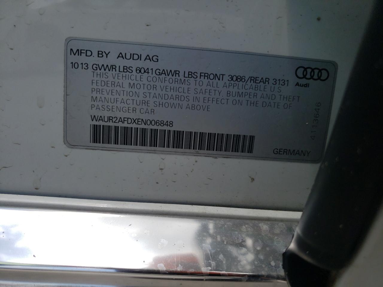 Photo 11 VIN: WAUR2AFDXEN006848 - AUDI A8 