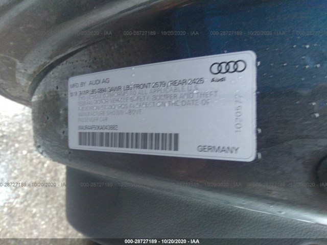 Photo 8 VIN: WAUR4AF50KA043882 - AUDI S5 COUPE 