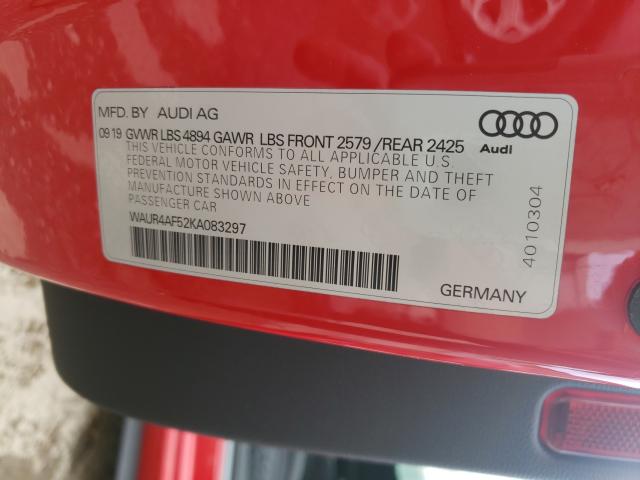 Photo 9 VIN: WAUR4AF52KA083297 - AUDI S5 PRESTIG 