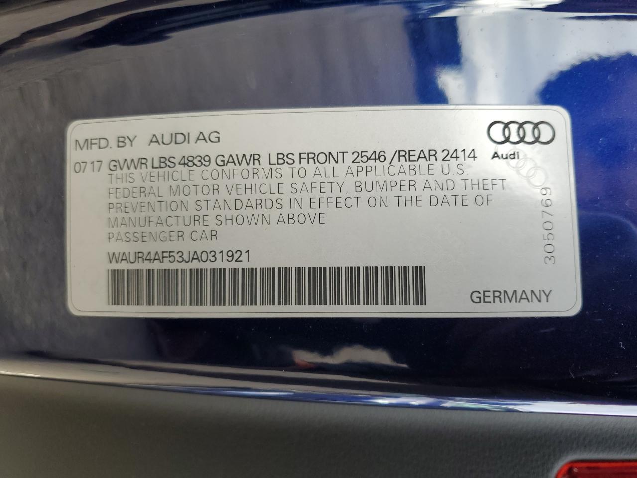 Photo 11 VIN: WAUR4AF53JA031921 - AUDI RS5 